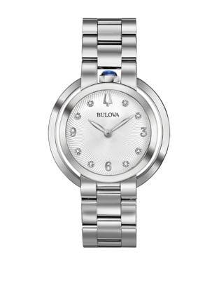 Bulova Rubaiyat Stainless Steel & Diamond Bracelet Watch