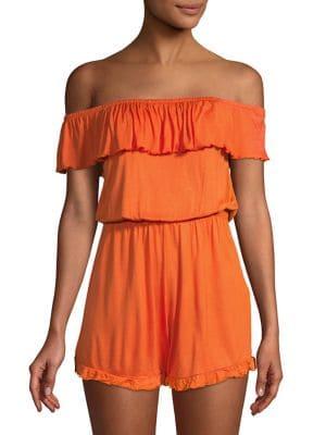 Miss Selfridge Off-the-shoulder Ruffle Playsuit