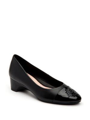 Taryn Rose Babe Floral Embossed Leather Pumps