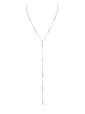 Morris & David 14k White Gold & Diamond Lariat Necklace