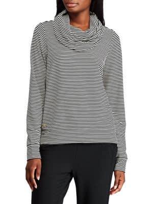 Lauren Ralph Lauren Striped Cowlneck Top