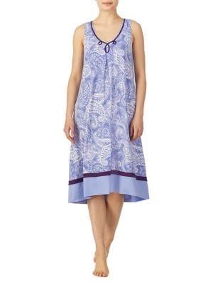 Ellen Tracy Paisley-print Sleeveless Caftan