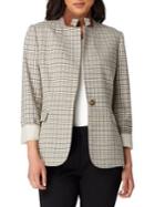 Tahari Arthur S. Levine Plaid Notched Turn-up Jacket