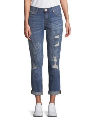 True Religion Cropped Distressed Jeans