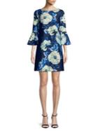Vince Camuto Floral Bell-sleeve Shift Dress