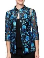 Alex Evenings Plus Two-piece Embroidered Cardigan And Scoopneck Tank Top