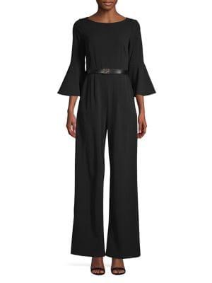 Calvin Klein Belted Bell Sleeve Jumpsuit
