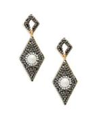 Design Lab Faux Pearl & Crystal Geometric Drop Earrings