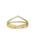 Lord & Taylor 14k Yellow Gold And Diamond Geometric Openwork Ring