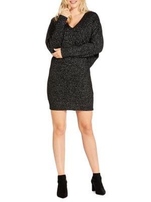 Adrianna Papell Rib-knit Metallic Sheath Dress