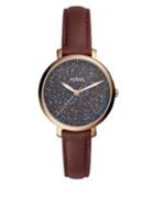 Fossil Jacqueline Three-hand Leather-strap Watch