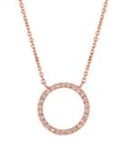 Morris & David 14k Rose Gold & 0.25 Tcw Diamond Circle Pendant Necklace