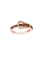 Le Vian Chocolatier Vanilla Diamonds, Chocolate Diamonds & 14k Strawberry Gold Horseshoe Buckle Ring