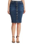 Ashley Graham X Marina Rinaldi Capania Knee-length Denim Skirt
