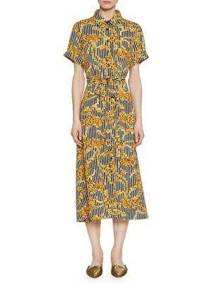 Walter Baker Printed Tie Waist Maxi Dress