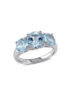 Sonatina Sterling Silver And 3-stone Blue Topaz Ring