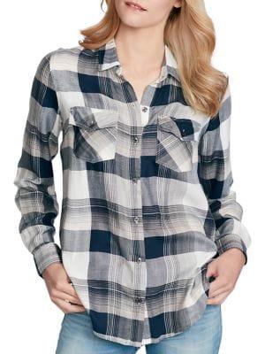 Jessica Simpson Plaid Button-down Shirt