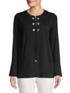 Michael Michael Kors Petite Grommet Lace-up Top