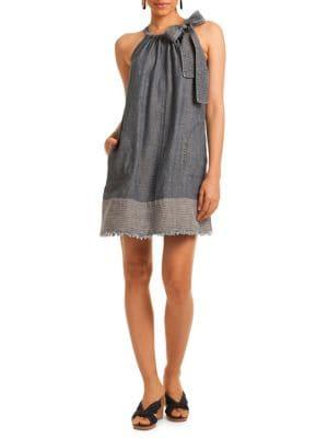 Trina Turk California Dreaming Chambray Halter Dress
