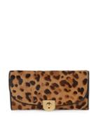 Cole Haan Printed Leather And Fur Crossbody Wallet