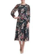 Tommy Hilfiger Romantic Azalea Chiffon Midi A-line Dress