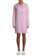 Calvin Klein Performance Fleece Hooded Logo Sweatshirt Dress