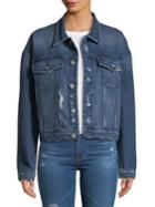 Hudson Jeans Rei Cropped Lace-up Denim Jacket