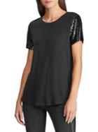 Lauren Ralph Lauren Sequin Embellished Cotton-blend Tee