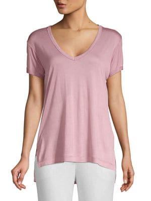 Pj Salvage Lounge Essentials V-neck High-low Tee