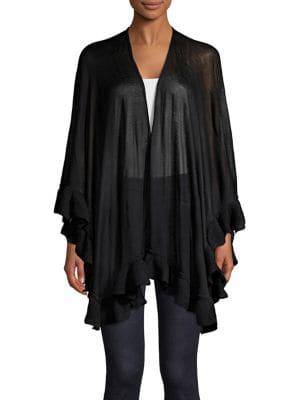 Collection 18 Asymmetric Ruffle Poncho