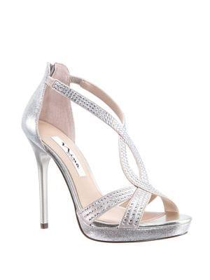 Nina Fianna Embellished Metallic Dress Sandals
