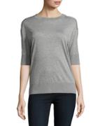 Dkny Pure Jewelneck Relaxed-fit Heathered Tee