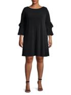 Gabby Skye Plus Ruffled Bow-sleeve Dress