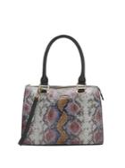 Calvin Klein Snake-look Embossed Leather Satchel