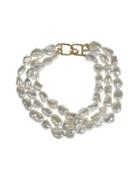 Kenneth Jay Lane 10-15mm Pearl Layered Necklace