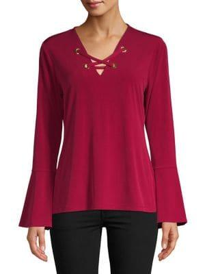 Michael Michael Kors Bell Sleeve Lace-up Top