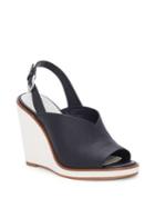 1.state Genna Leather Wedge Mules