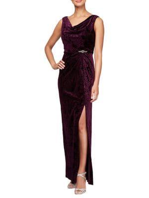 Alex Evenings Velvet A-line Dress