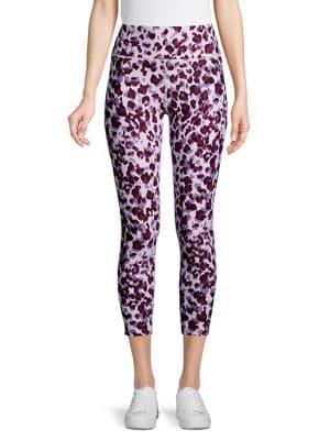 Calvin Klein Performance Jaguar-print Cropped Leggings