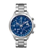 Timex Mens Iq Classic Fly-back Chronograph Stainless Steel Watch
