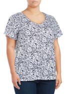 Lord & Taylor Spray-paint Printed Cotton Top