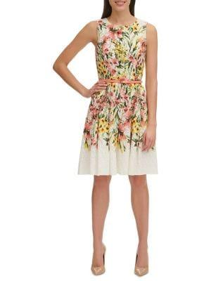 Tommy Hilfiger Floral Belted Fit-&-flare Dress