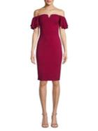Quiz Frill-sleeve Off-the-shoulder Sheath Dress