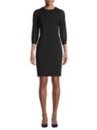 Karl Lagerfeld Paris Three-quarter Lace Sleeve Dress