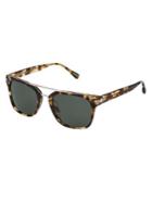 Dunhill 53mm Double-bar Tortoiseshell Square Sunglasses