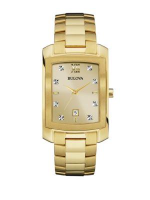 Bulova Men's Diamond Goldtone Stainless Steel Watch- Xx Tcw-97d107