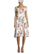 Chetta B Floral-print Fit-&-flare Dress