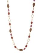 Anne Klein Goldtone, Mother-of-pearl & Crystal Single Strand Necklace