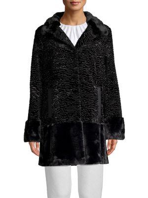 Jones New York Faux-fur Printed Coat