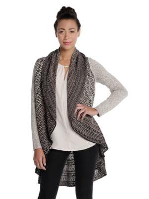 Nic+zoe Plus Contrast Knit Cardigan